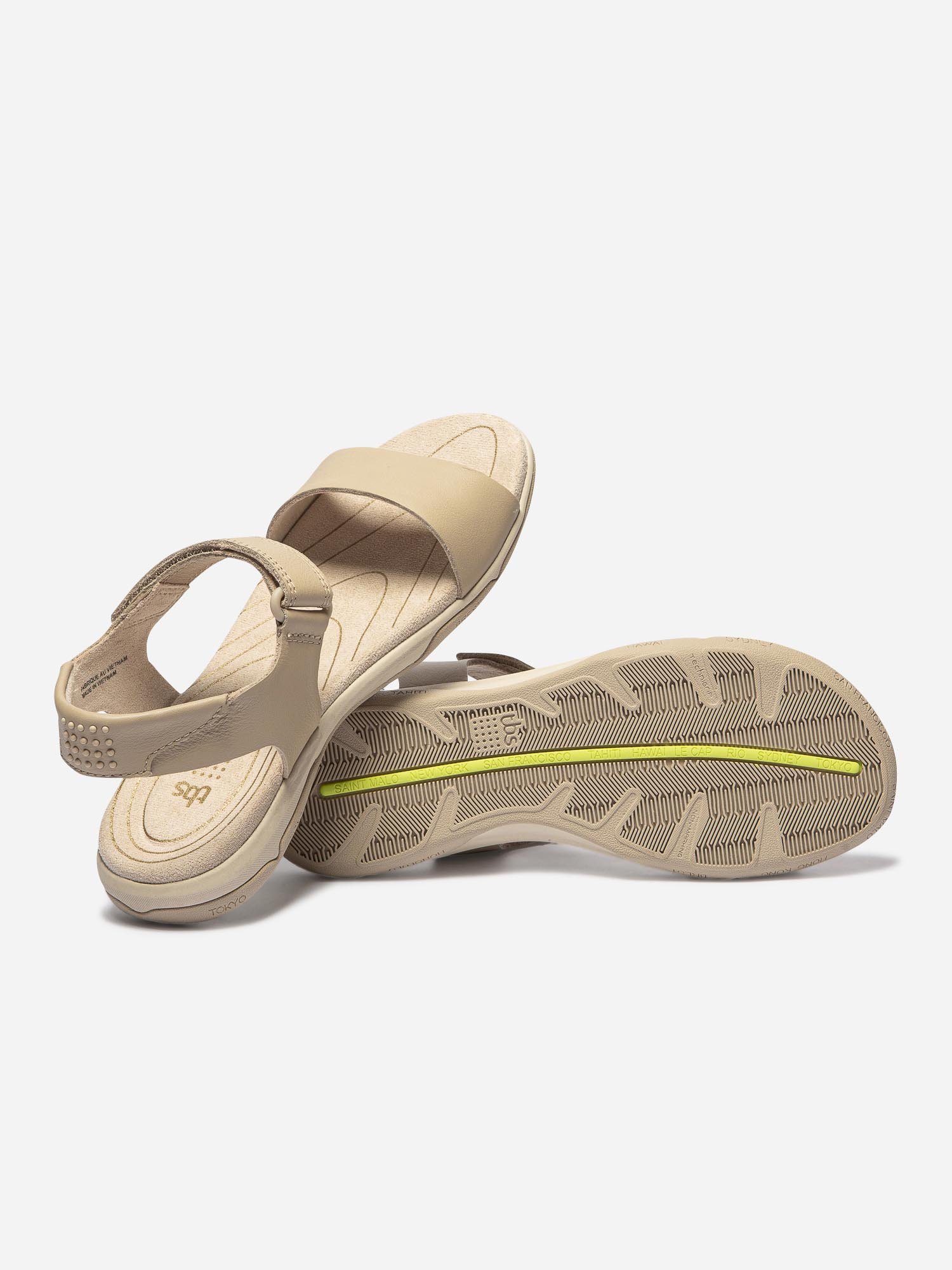 Sandales Femme Légères Cuir Beige