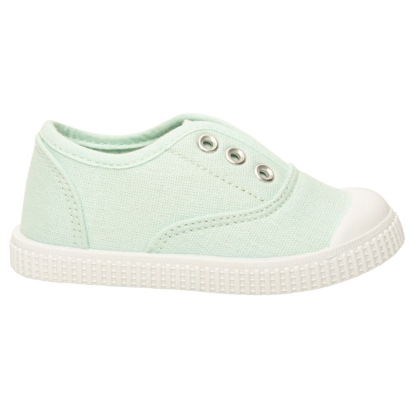 Baskets basses aqua en toile sans lacets - Bleu moyen