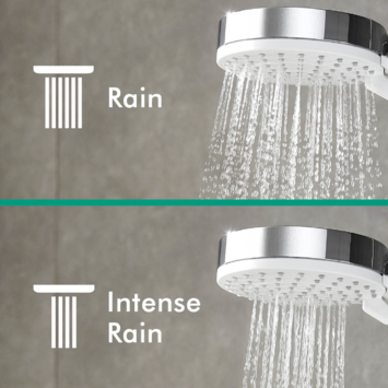 Hansgrohe regendoucheset Crometta S met handdouche en thermostaatkraan 2 standen chroom - hartafstand kraan 15 cm