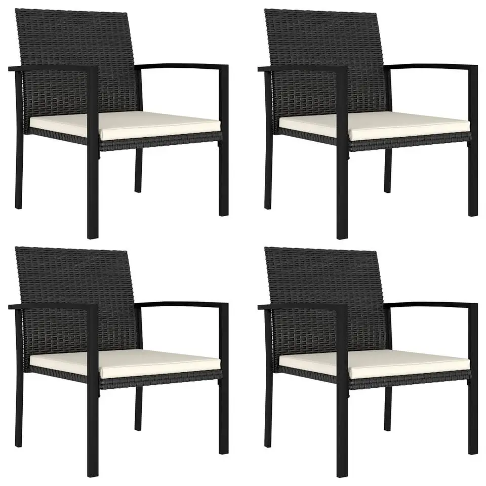 vidaXL - Tuinstoelen - Zwart - Poly rattan - 4 stuks