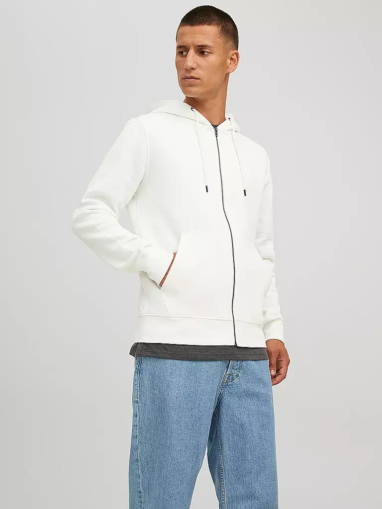 JACK & JONES Kapuzensweatjacke JJESTAR  weiss
