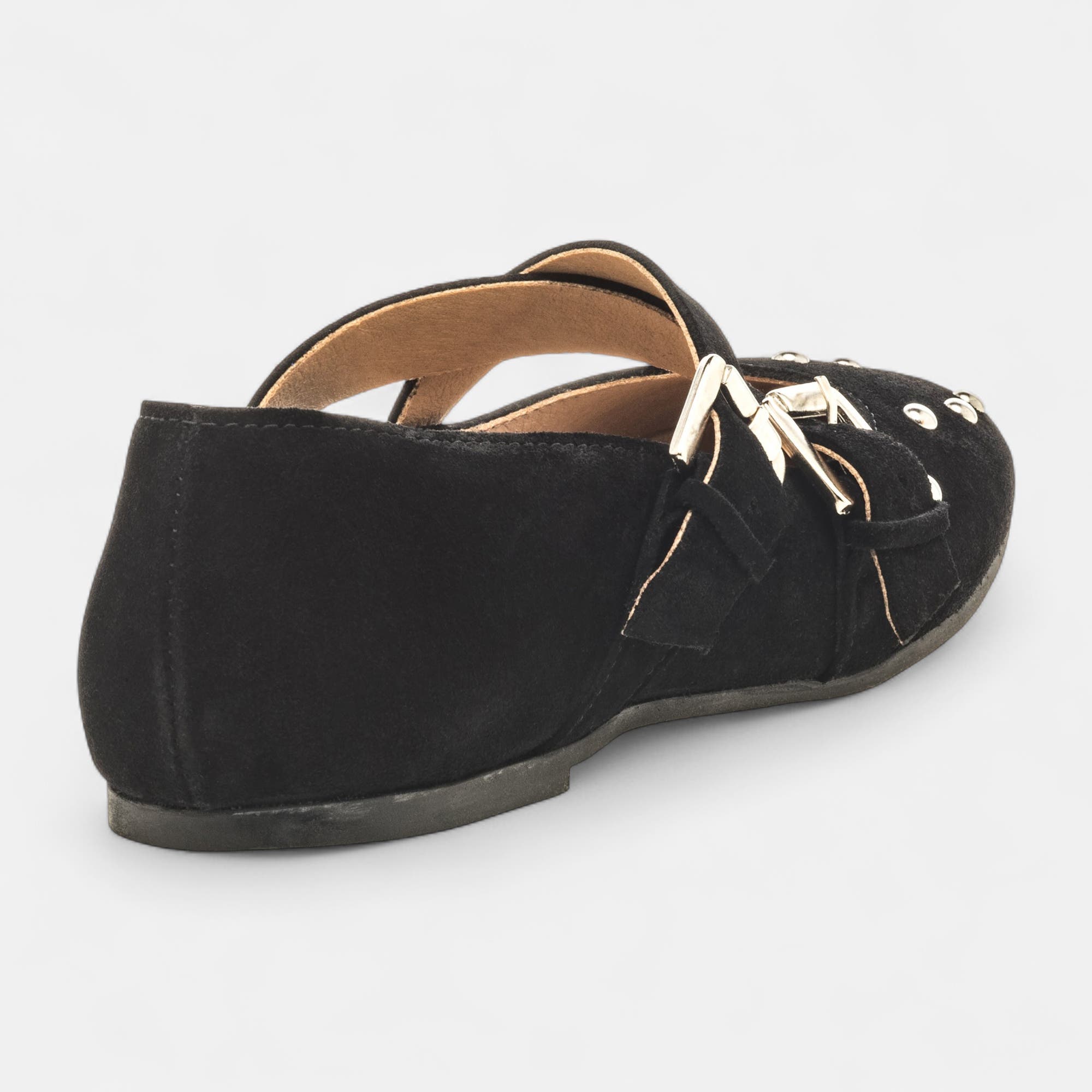 Ballerines Femme en cuir noir