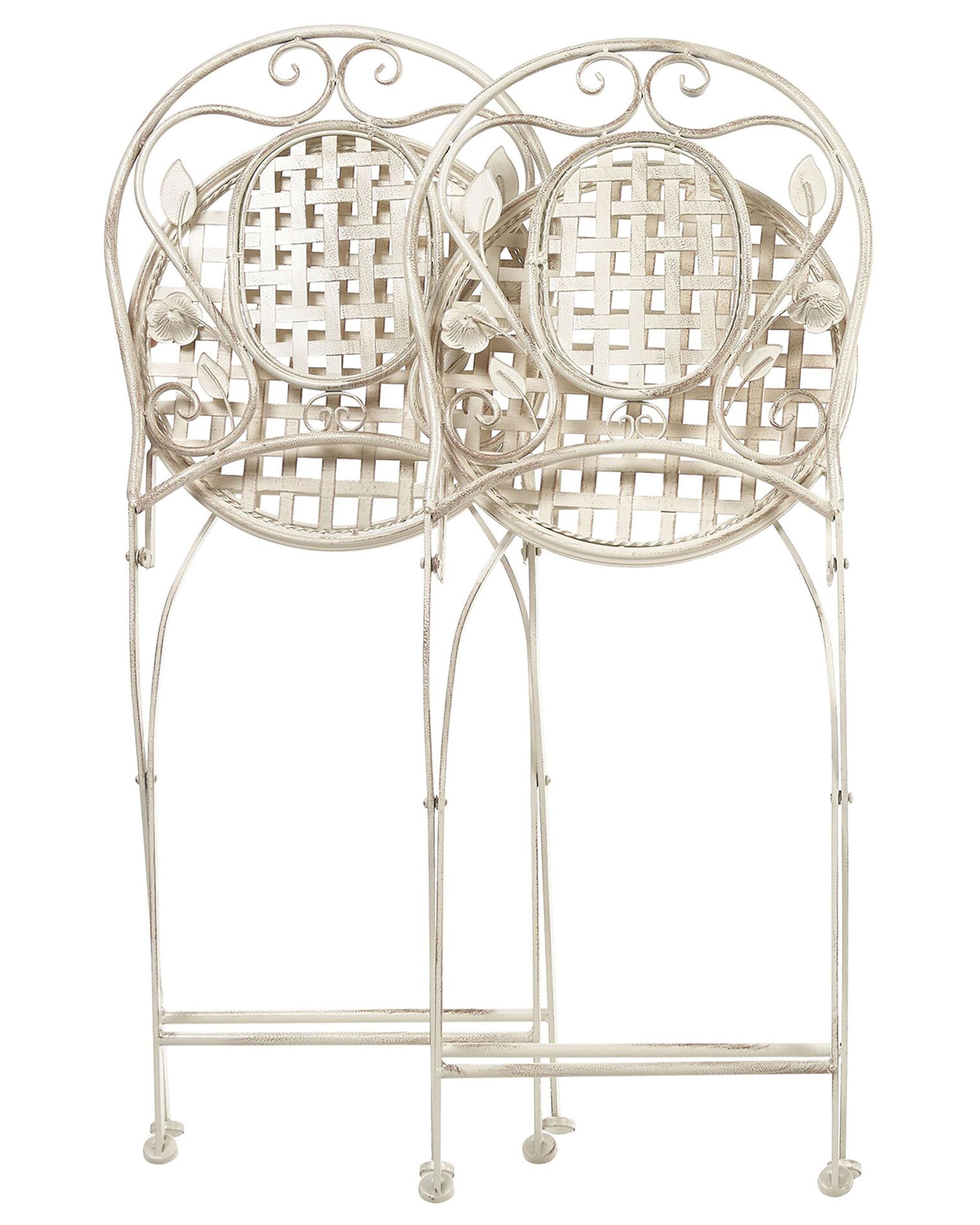 Set van 2 tuinstoelen BIVIO inklapbaar Metaal Gebroken wit