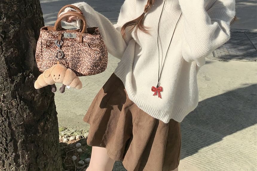 Trendycas - V-hals effen geribbelde oversized trui