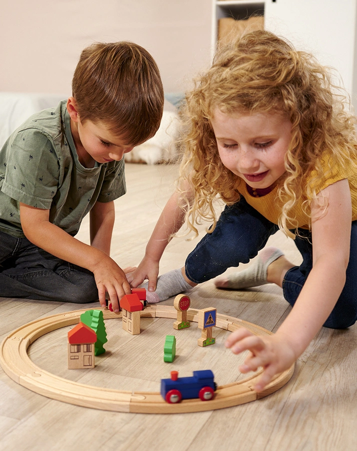 Holz-Eisenbahn-Set KREIS 20-teilig
