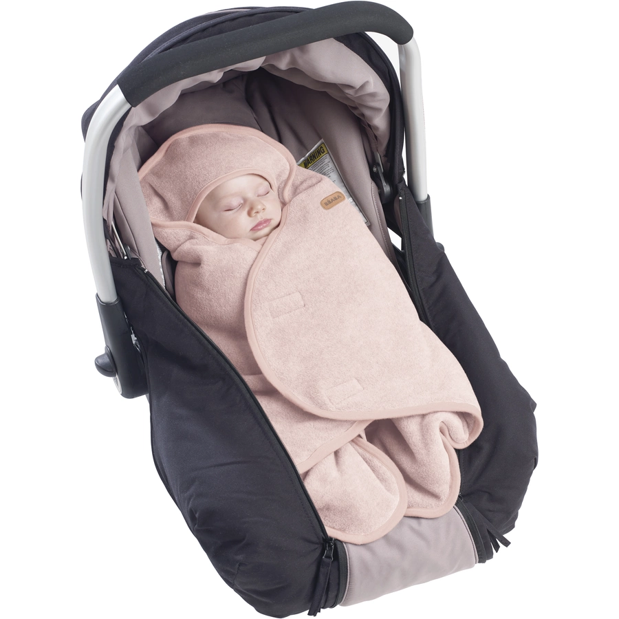 BEABA Babydecke Babynomade Doppelfleece puderrosa weiß 0 - 6