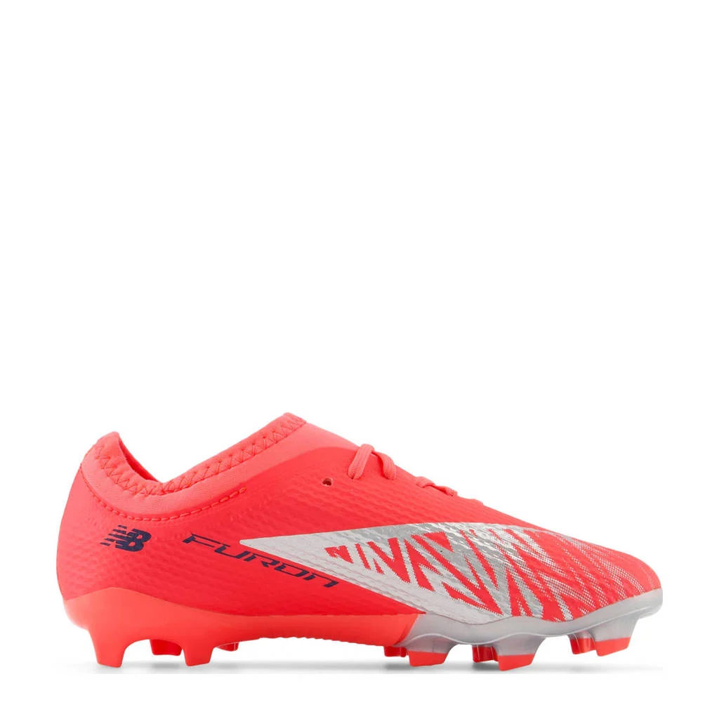 New Balance Furon Team FG v8 junior voetbalschoenen rood/donkerblauw/lichtgrijs