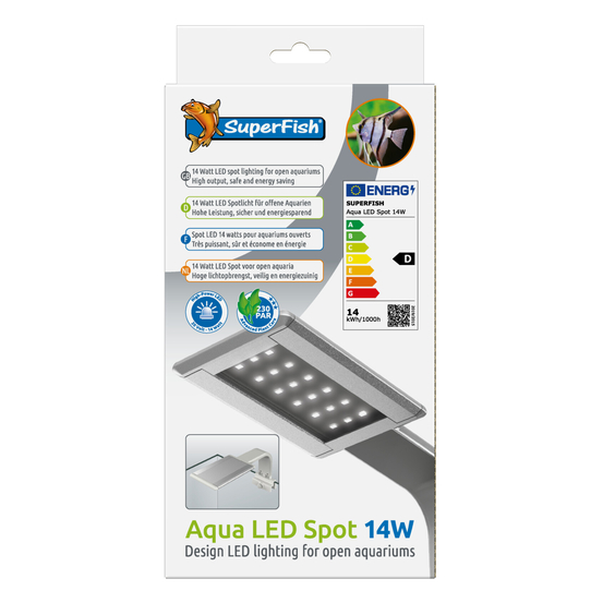 Spot led 14 watts pour aquarium ouvert