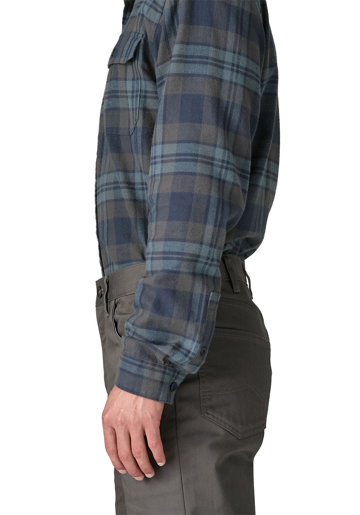 Patagonia Flanellhemd M's L/S LW Fjord Flannel Shirt Paw: Smolder Blue