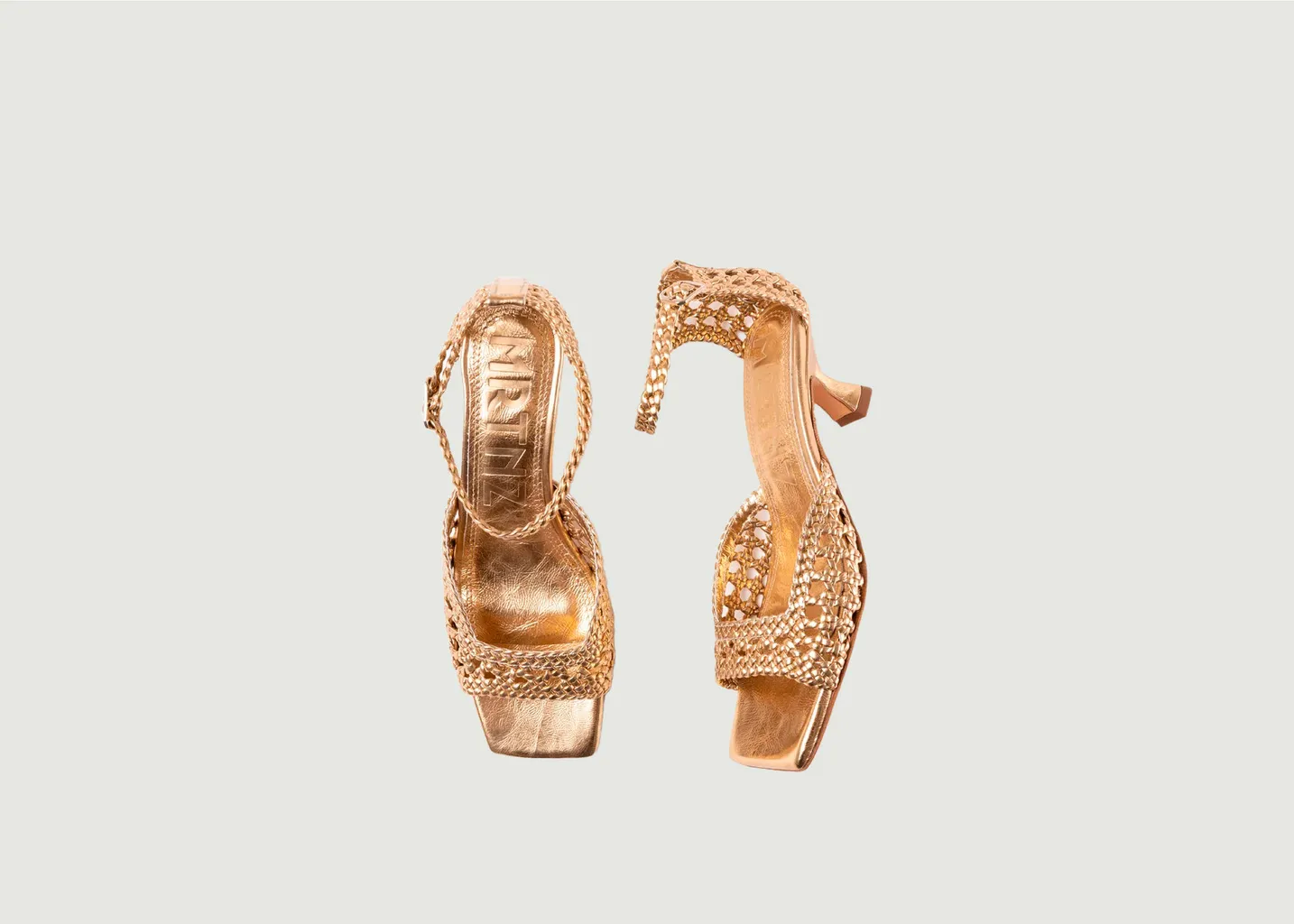 Sandales à talons en cuir tressé Veronica Souliers Martinez