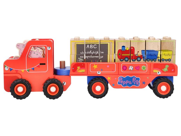 Houten vrachtwagen met aanhanger