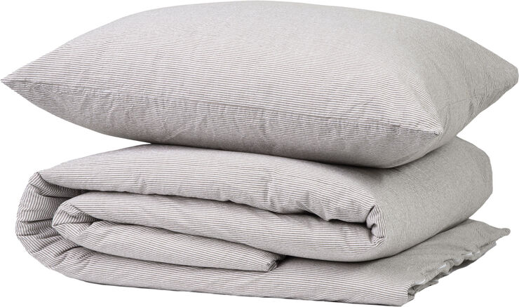 Magasin du Nord Collection Small stripe washed percale 200x220cm brown/white Brown/white