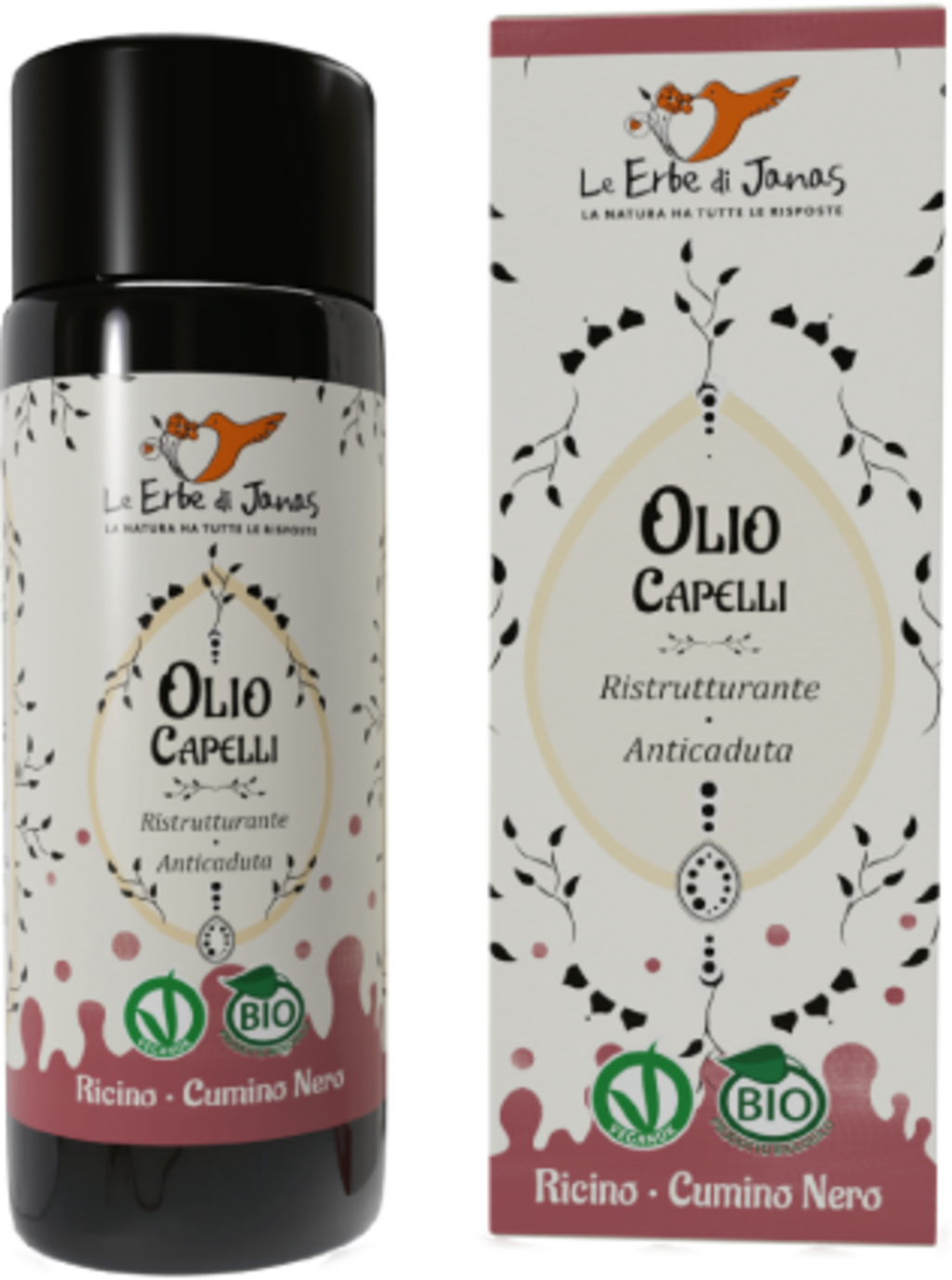 Le Erbe di Janas  Haaröl Rizinus & Schwarzkümmel, 50 ml