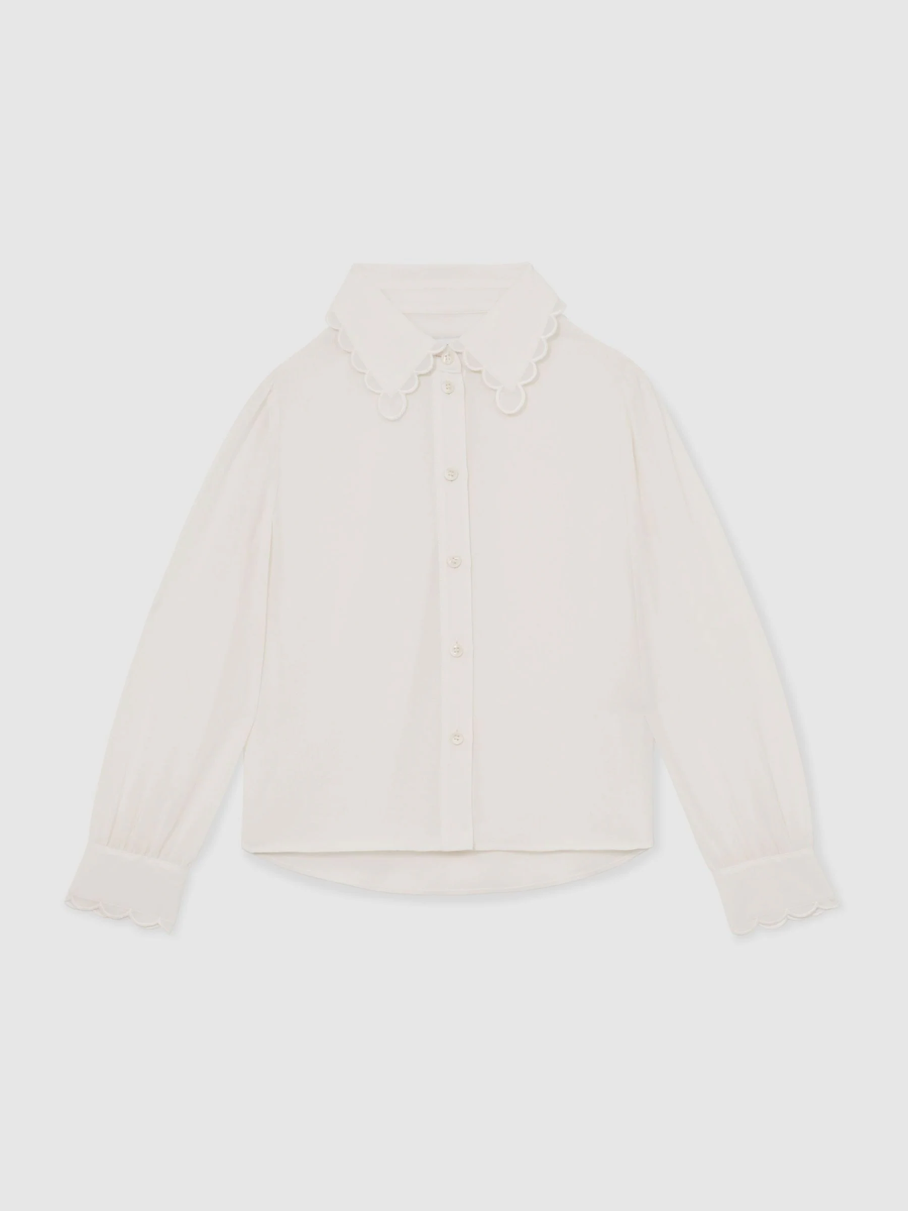 Reiss Elia Scallop-Edge Button-Through Shirt