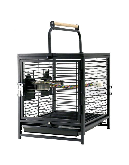 Keddoc Transportkooi Transporter - Vogelverblijven - 47.6x37.5x45.7 cm Zwart