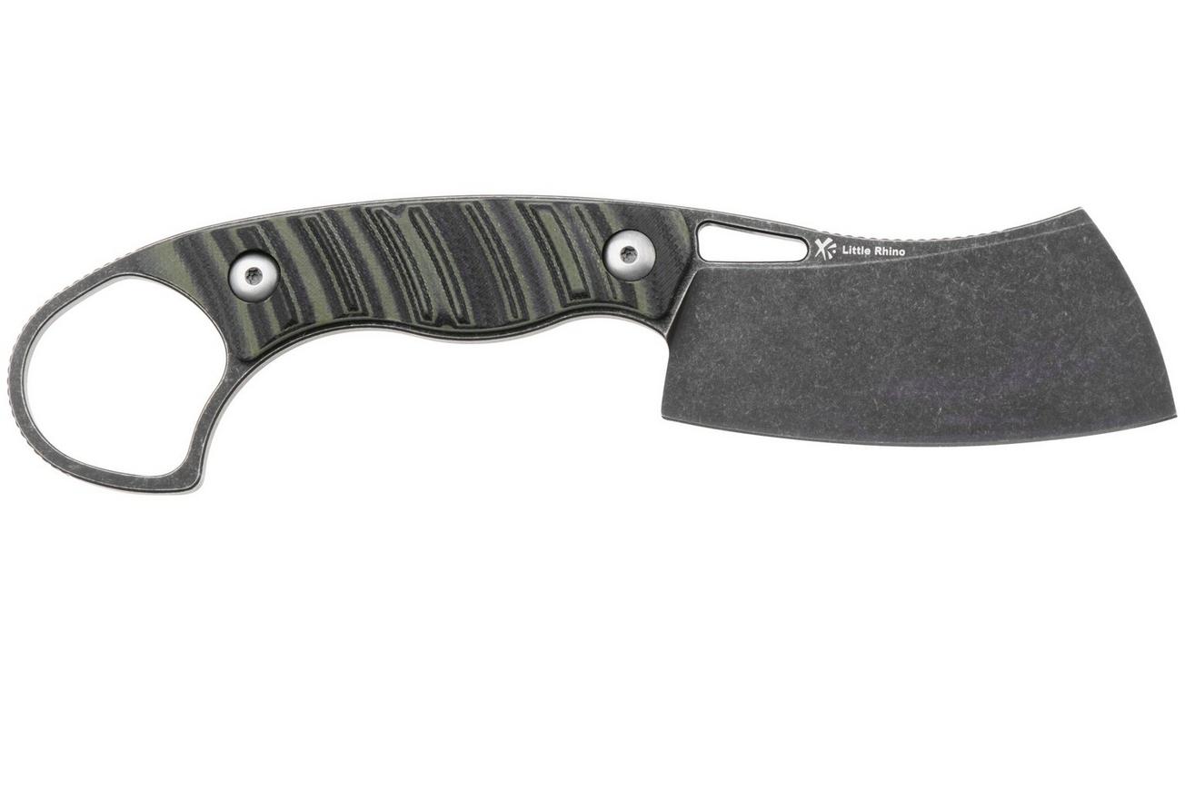 Kizer Little Rhino 1065A3, Black D2, Olive Green/Black G10 vaststaand mes, Kapuscinski Giedymin design