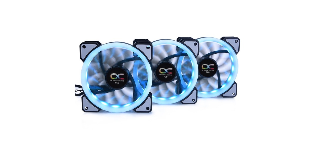 AlphacoolEiszyklon Aurora LUX Digital RGB case fans  (3 stuks, 120 x 120 x 25 mm, 3-pins fan-connector)