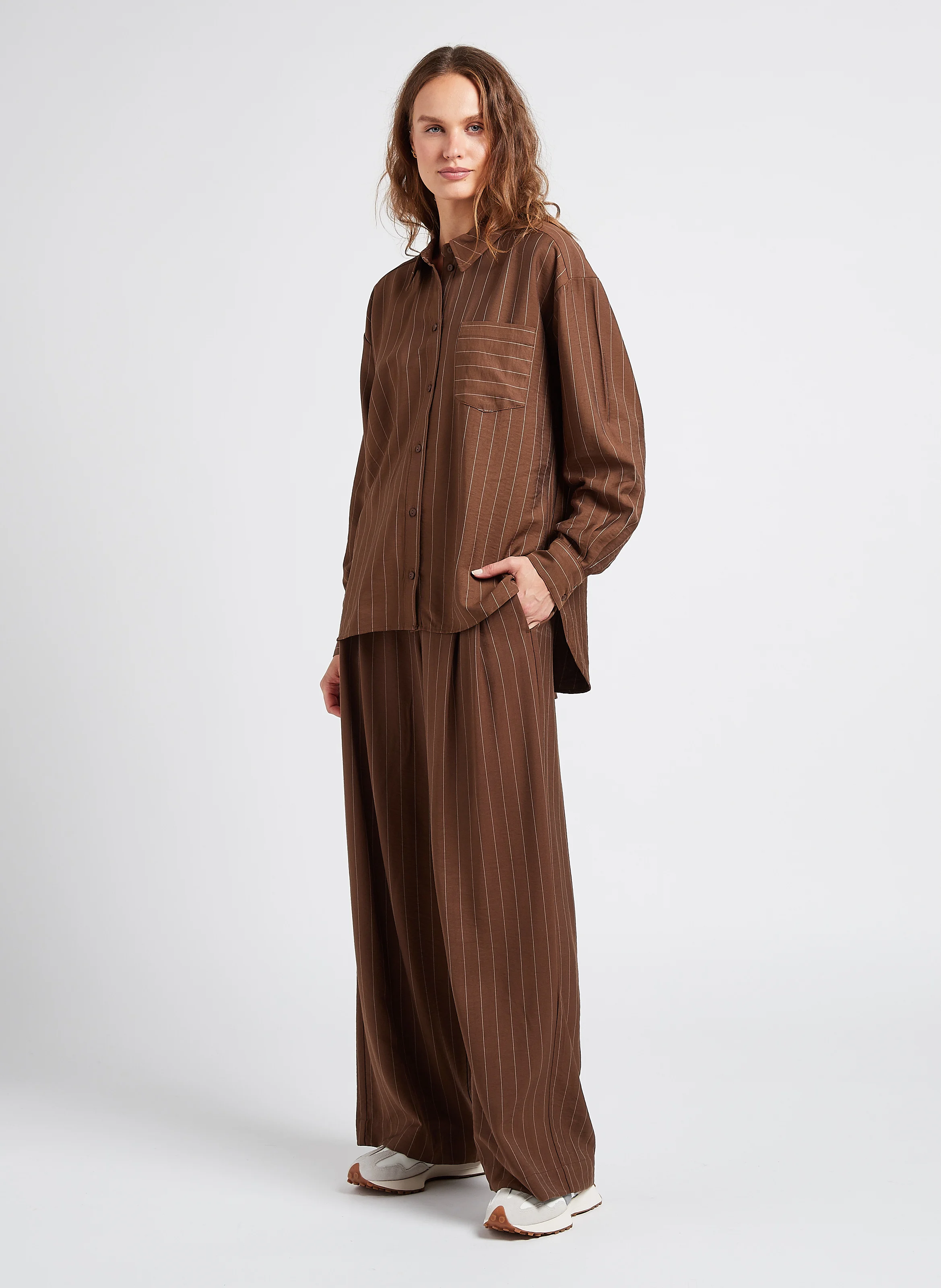 JOANITA - Chemise ample col classique imprimé rayé | Multicolore