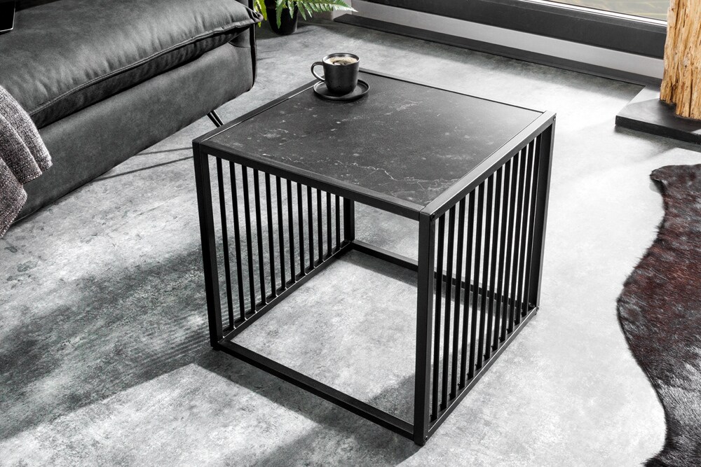 riess-ambiente Beistelltisch ARCHITECTURE - 40cm schwarz Marmor Metall