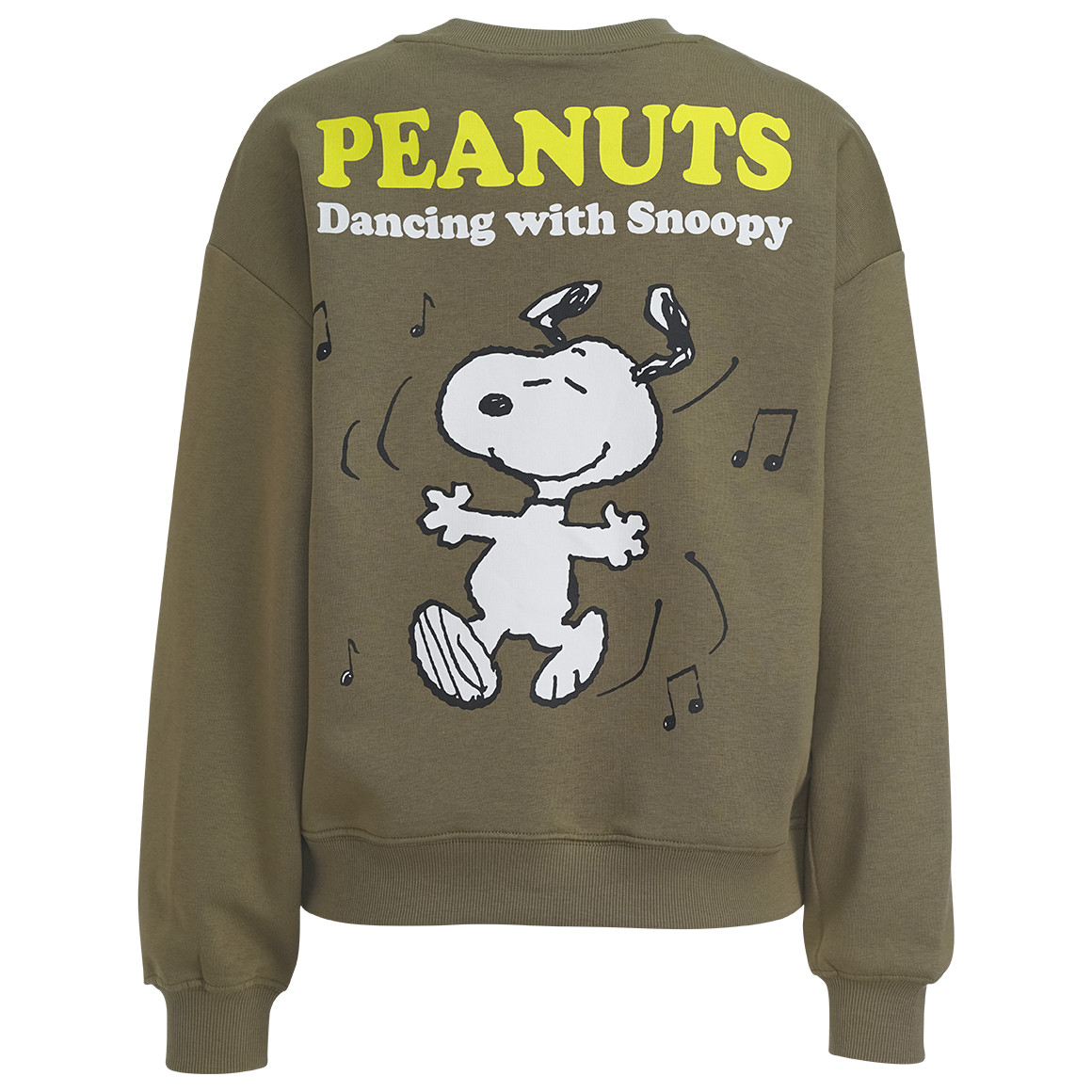 Jonas Nielsen Peanuts Sweatshirt mit Rückenprint dunkeloliv