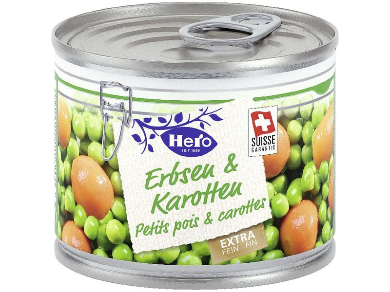 Hero Erbsen & Karotten extra fein 210 g Zarte Erbsen mit Pariser Karotten