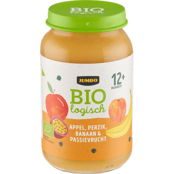 Jumbo Biologisch Babyvoeding Appel, Perzik, Banaan & Passievrucht 12 + Maanden 220 g