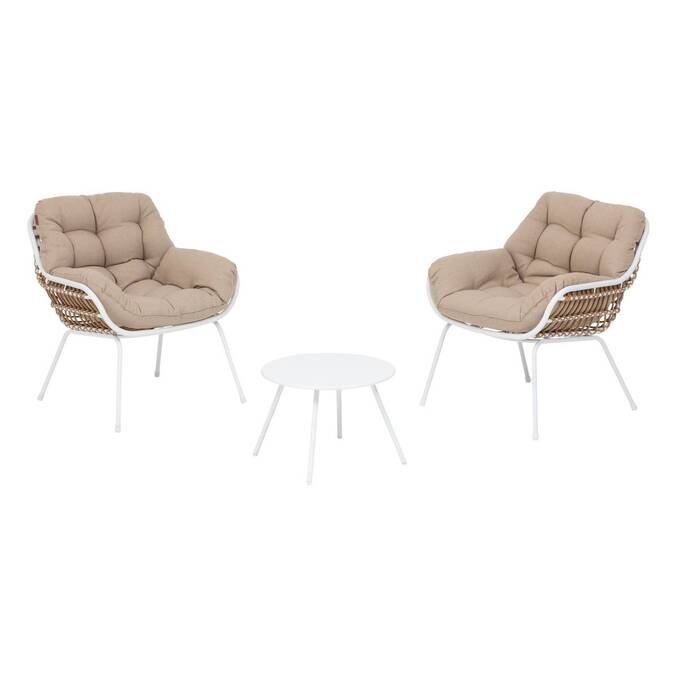 Salon de jardin duo PAOPAO Beige & Blanc