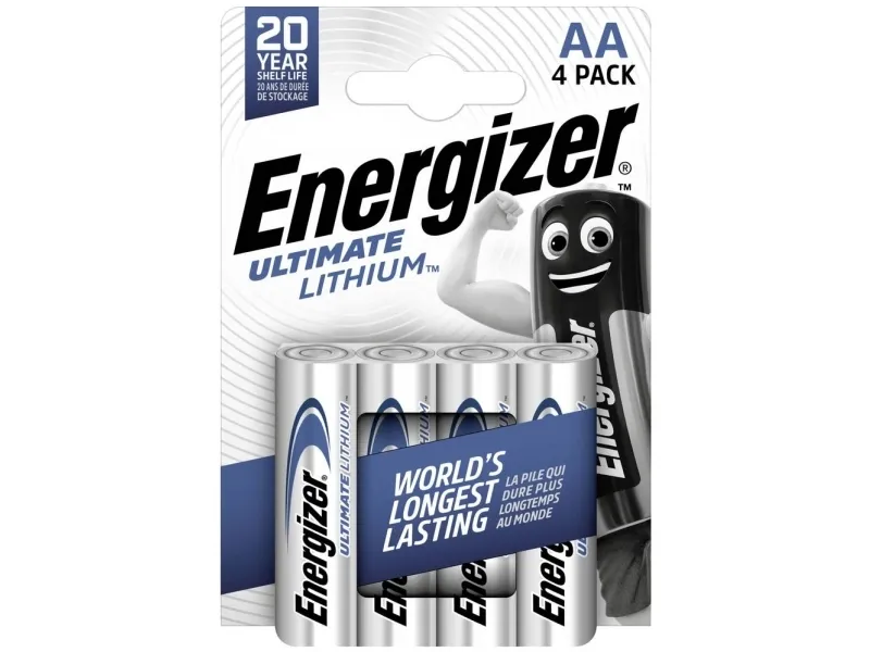 Batterier Energizer Ultimate Lithium AA, 1,5V - (4 stk.)