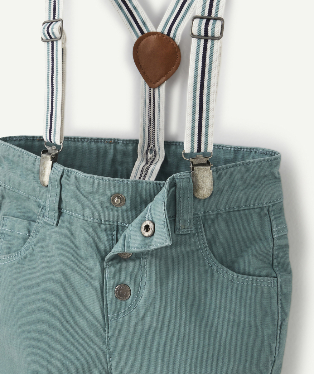 PANTALON VERT AVEC BRETELLES BÉBÉ GARÇON