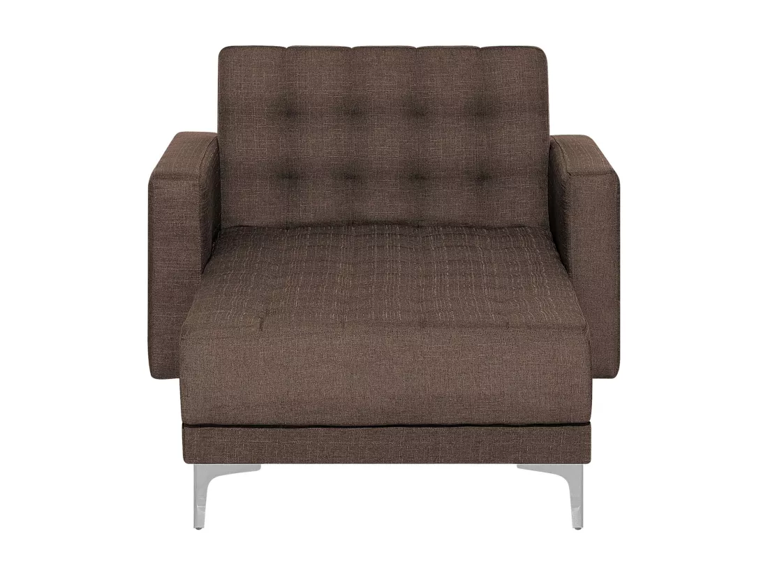 Chaise longue en tissu marron foncé ABERDEEN