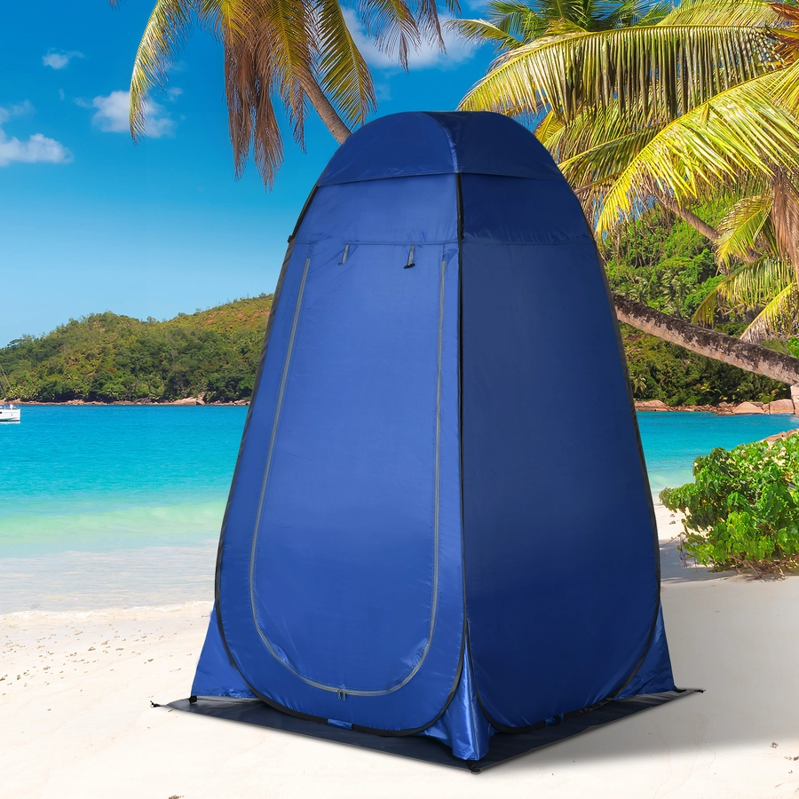 Outsunny Duschzelt mit Tragetasche blau