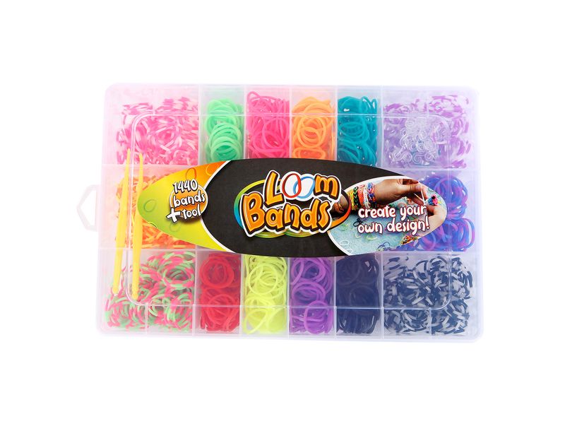 Sombo Bastelset Loom Bands, 1440-teilig Loom Bands Set im Köfferchen mit Zubehör