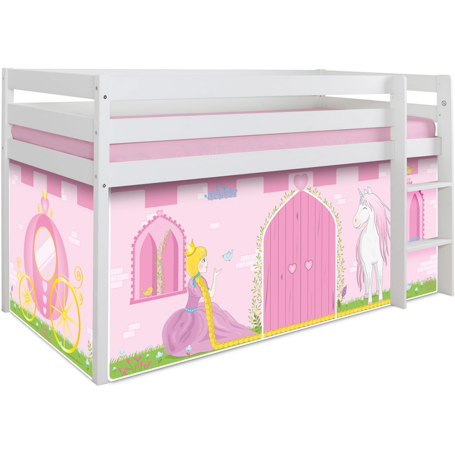 TICAA Hochbett Prinzessin Liora Kiefer weiß Weiß