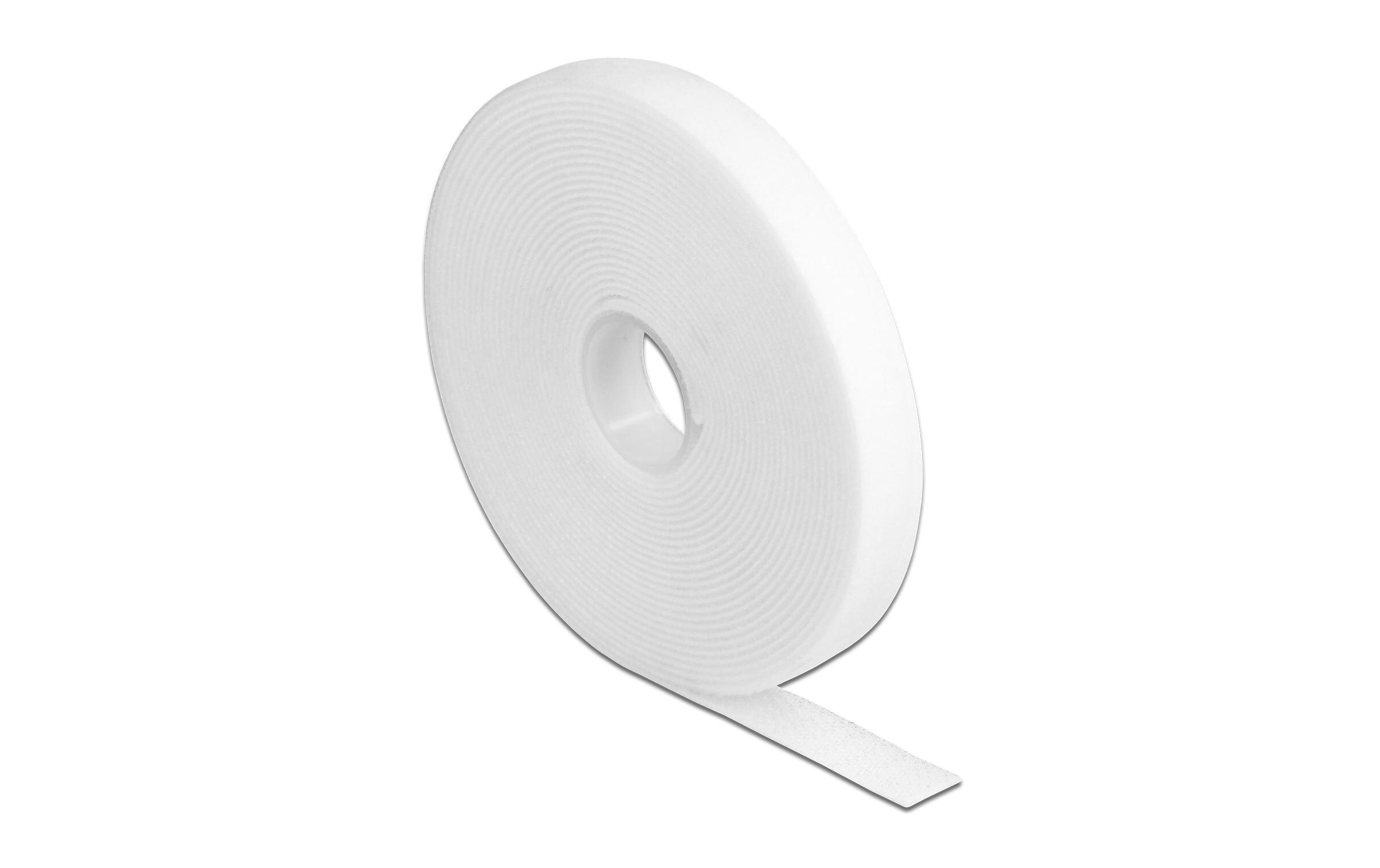 Klettband 5 m x 13 mm WeissDelock Klettband auf Rolle L 5 m x B 13 mm weiss
