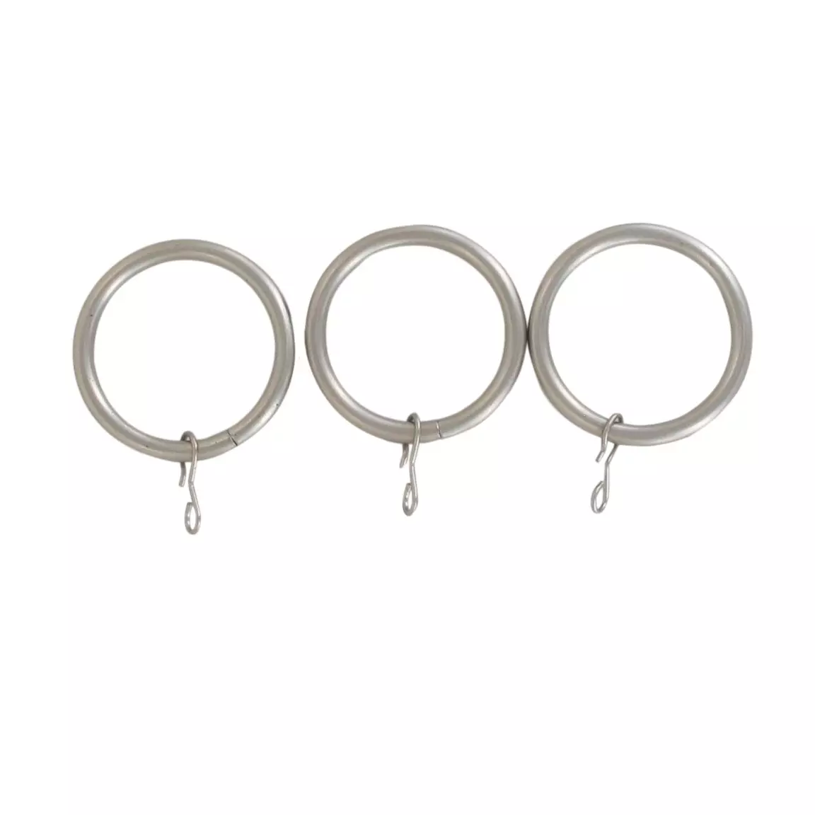 Lot de 8 anneaux tringle rideau (D28 mm) Lino Argent mat