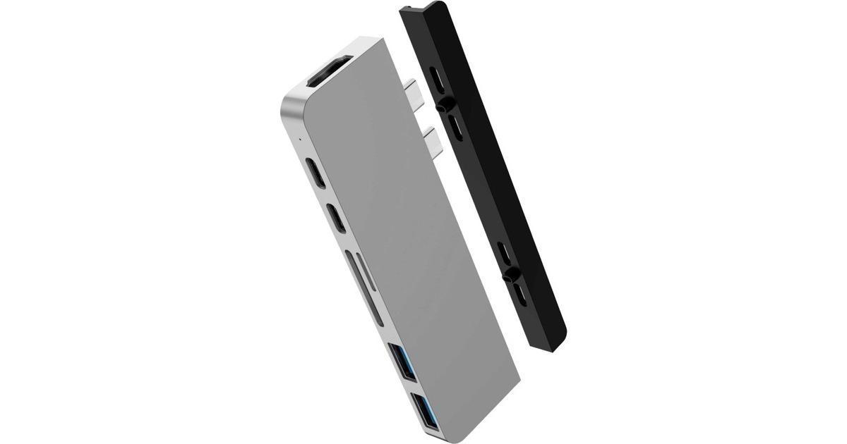 HyperHyperDrive DUO 7-in-2 USB-C Hub dockingstation  (Zilver)