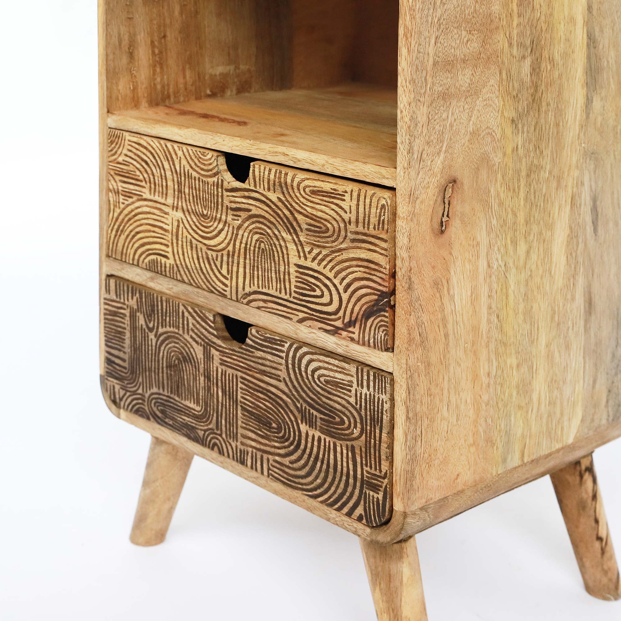 Kommode mit 2 Schubladen, Mangoholz, H 52 cm, B 29 cm, T 25 cm von fischer's lagerhaus