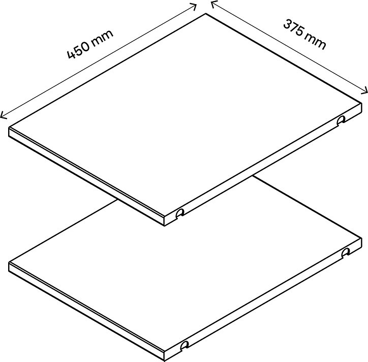 2 tablettes blanches GoodHome Atomia L. 33,9 x P. 43,2 cm