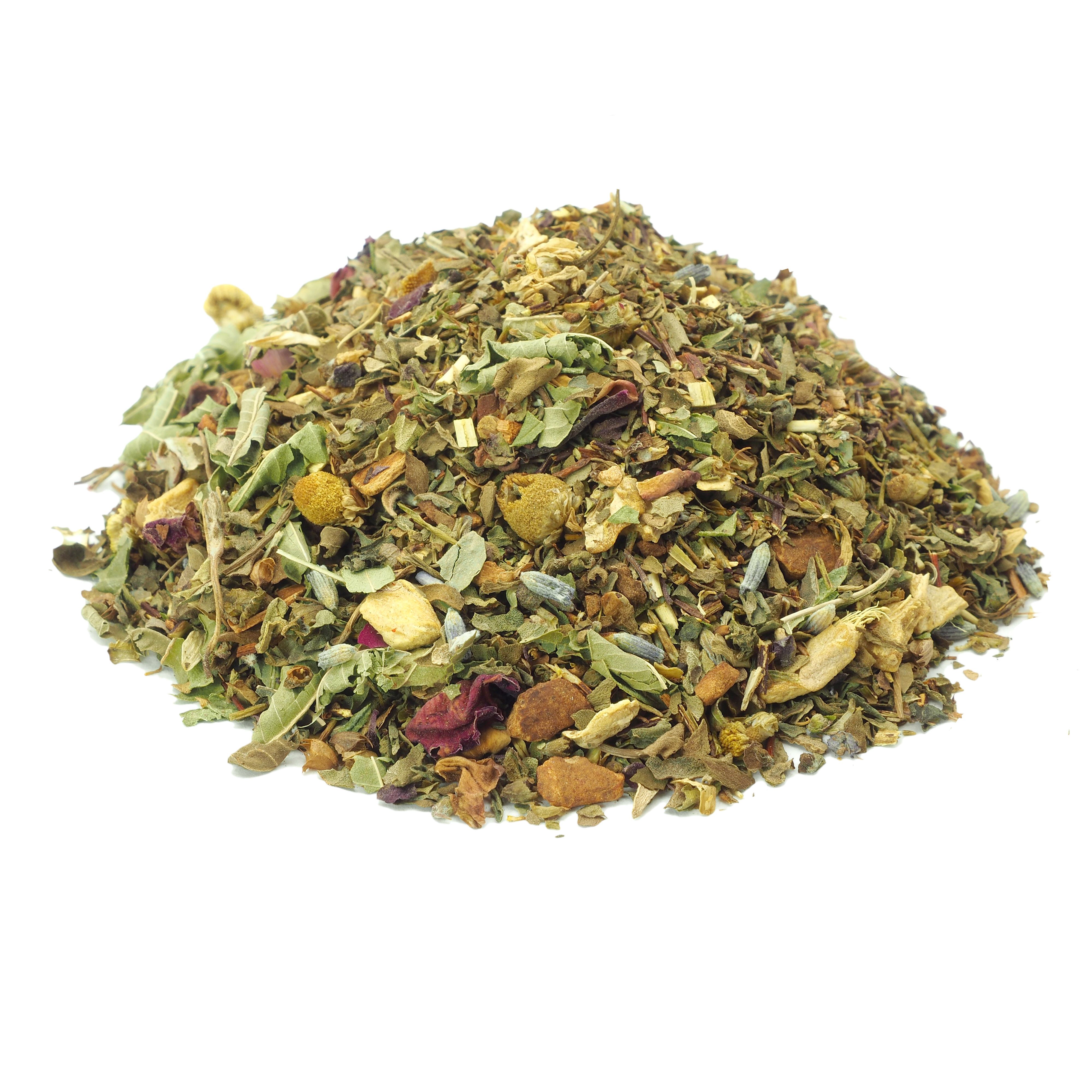 tea4me Tulsi Harmonie Kräuterwohl Kräutertee mit Pfirsich-Geschmack