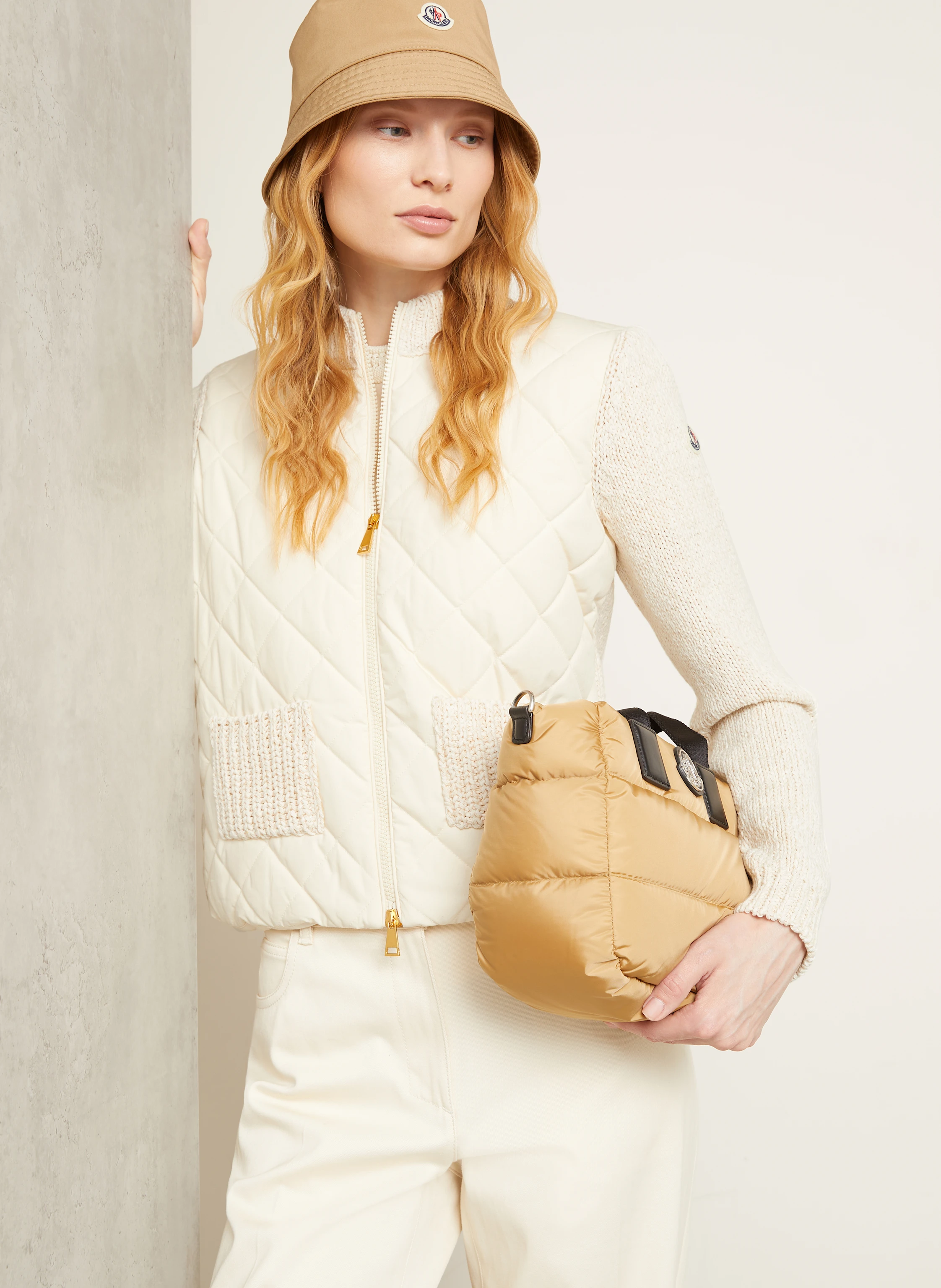 MONCLER Steppjacke in Materialmix