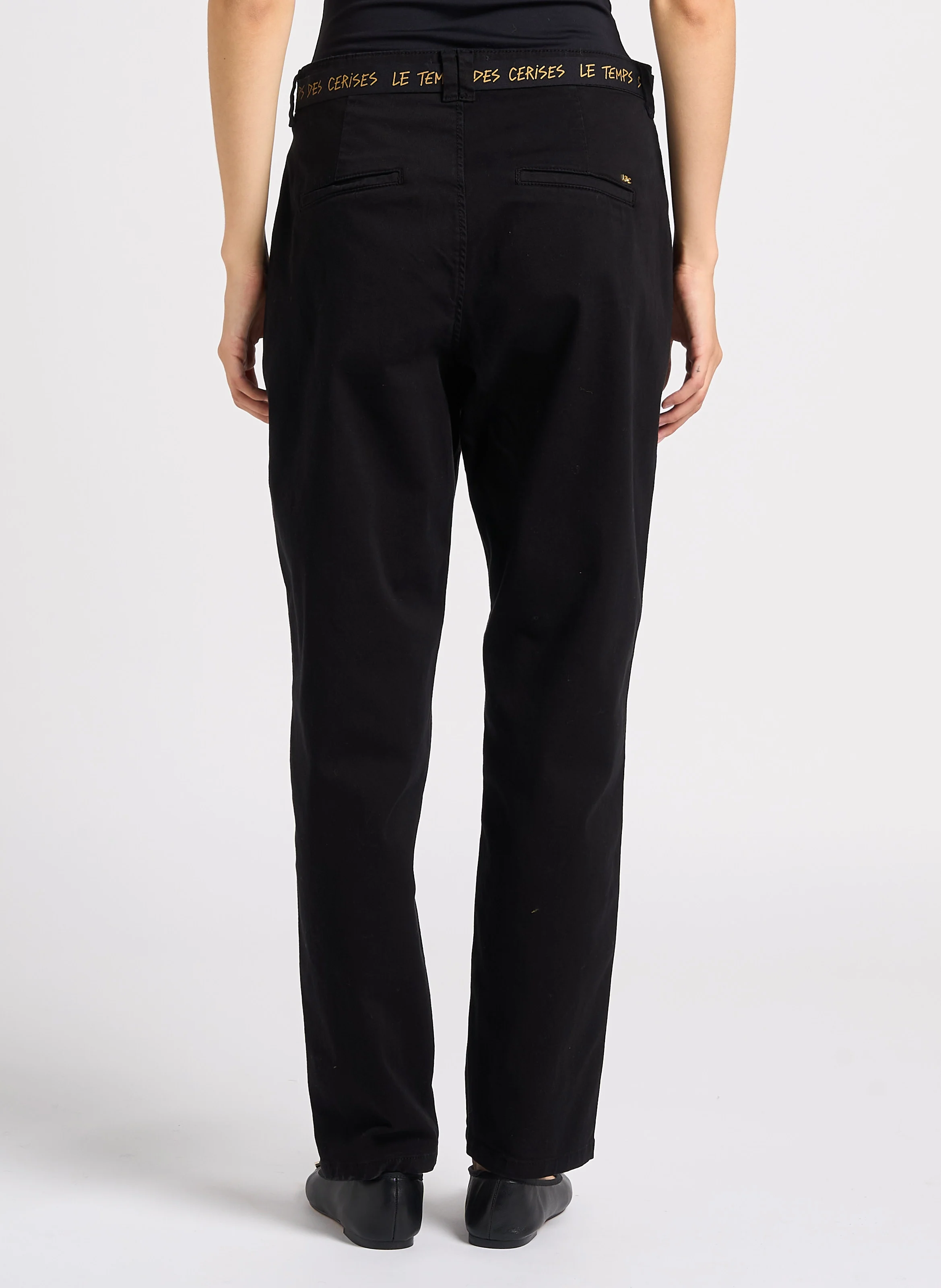 ERLE - Pantalon chino en coton mélangé | Noir