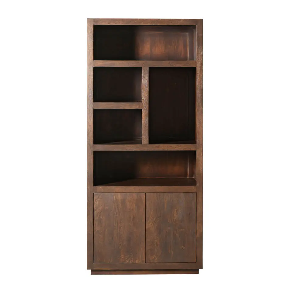 Vakkenkast Bruin Hout - 90x45x200cm - Brussel