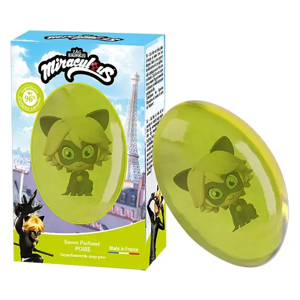 Le Comptoir Du Bain & Miraculous Sabonete Sólido Pêra Estatueta Gato Preto 75g