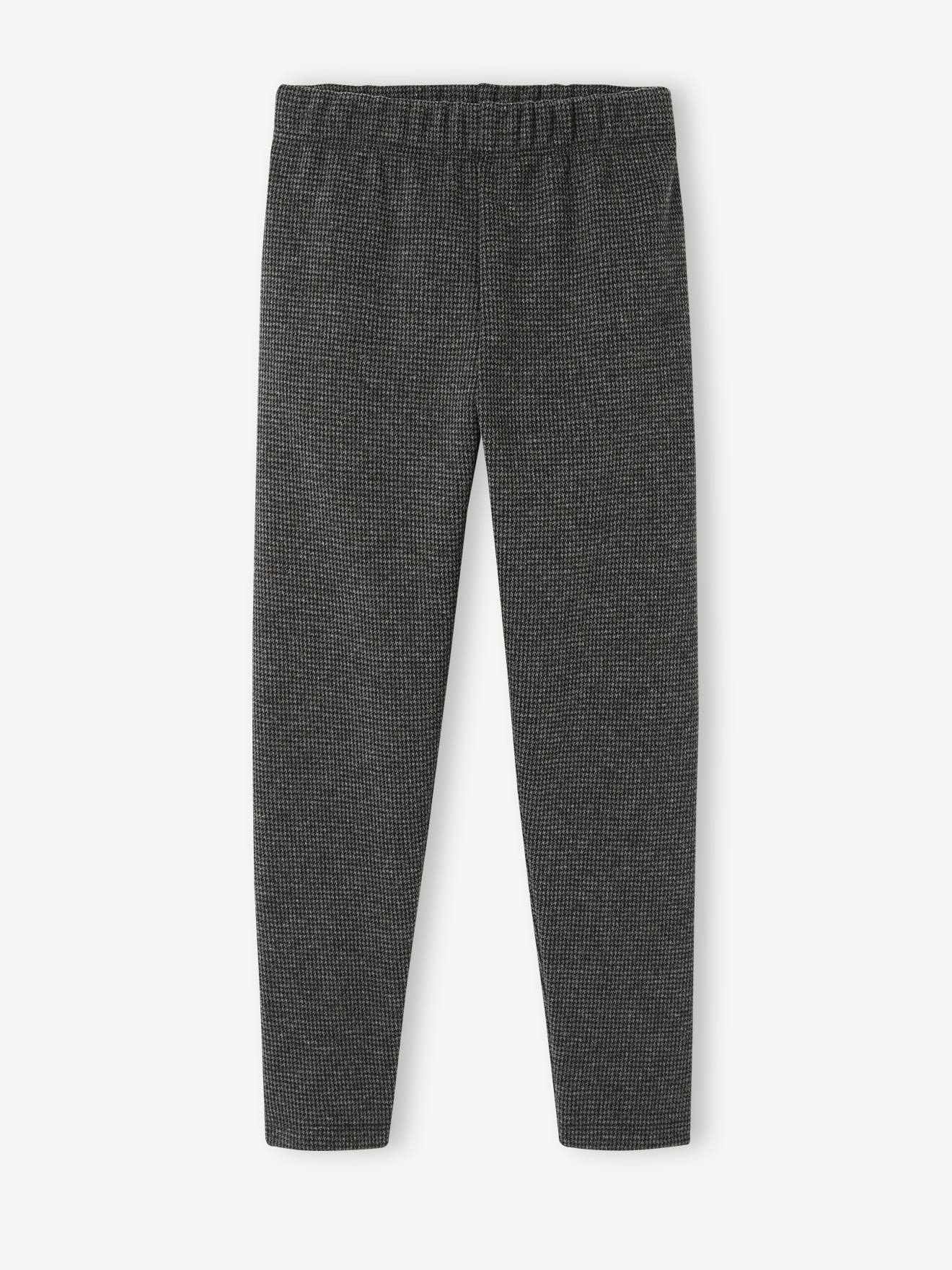 Leggings xadrez para meninas, xadrez cinza