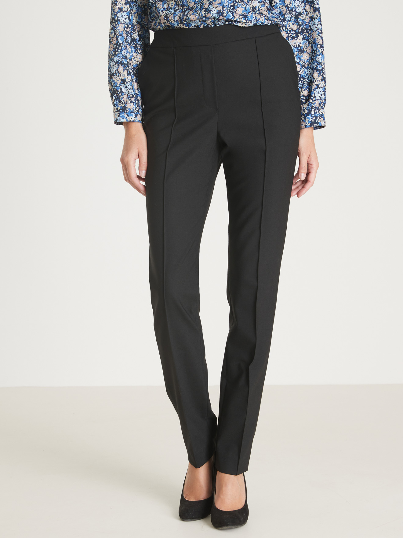 Pantalon élastiqué en tissu chaud