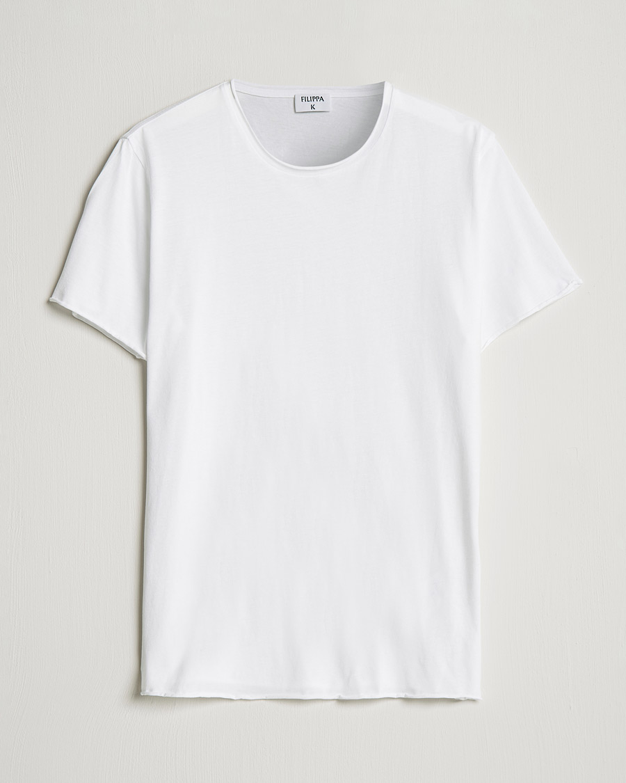 Filippa K Roll Neck Crew Neck Tee White