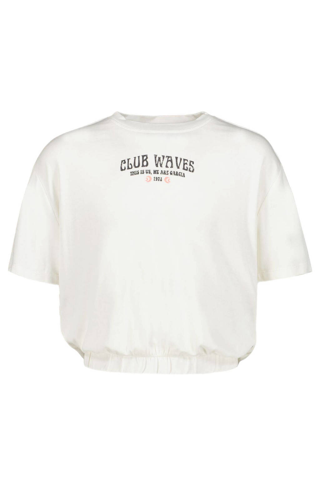 Garcia T-shirt met tekst wit