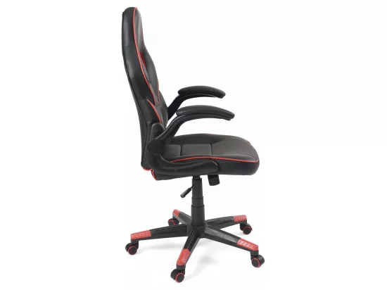 Fauteuil gamer simili cuir basculant pivotant accoudoir rembourré relevables roulettes BAJA