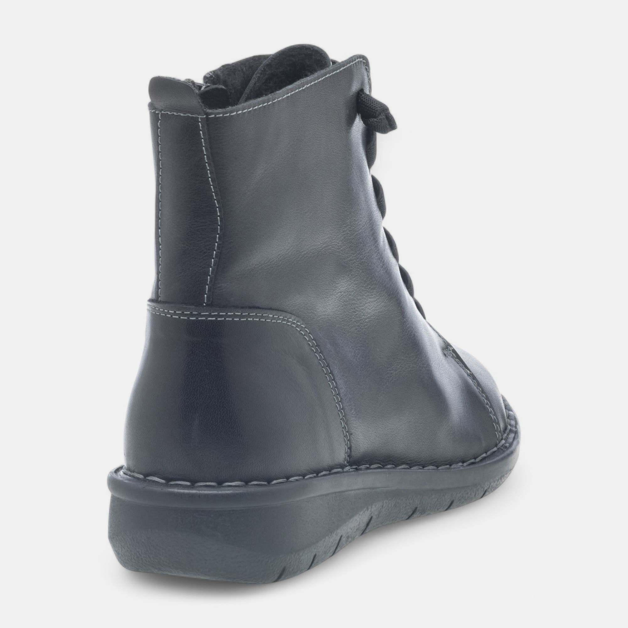 Bottines à lacets Femme en cuir noir