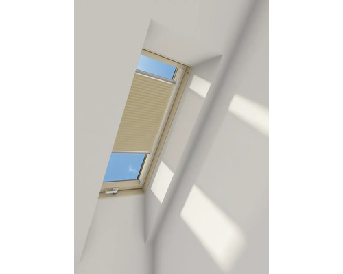 Honingraat plisségordijn FAKRO beige handmatig 55x78 cm (01)